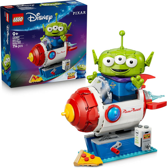 LEGO|Disney Pixar Alien com passeio de foguete na Pizza Planet - Brinquedo de nave espacial com figura de alienígena para decoração de quarto infantil - Presente para meninos e meninas a partir de 9 anos e fãs de Toy Story - 43307