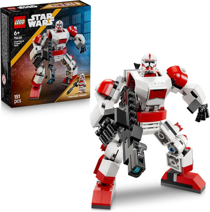 LEGO Star Wars 75448 Clone Shock Trooper Mech - Figura de ação articulada com rifle blaster e minifigura - Presente colecionável para meninos e fãs a partir de 6 anos