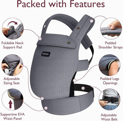 Momcozy Canguru para Bebês Recém-nascidos e Crianças Ergonômico, Aconchegante e Leve