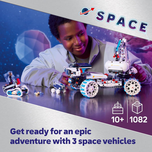 LEGO Technic Posto Avançado Lunar - Veículo Espacial Rover Lunar - Brinquedo STEM Interativo com Guindaste e Painéis Solares - Modelo de Robô - Presente de Aniversário para Meninos e Meninas a partir de 10 Anos - 42211