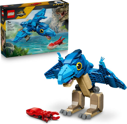 LEGO Jurassic World Filhote de Dinossauro: Pteranodonte – Brinquedo Interativo com Figura Articulada e Lula – Decoração de Quarto Infantil – Presente de Aniversário para Meninos e Meninas a partir de 7 Anos – 77977
