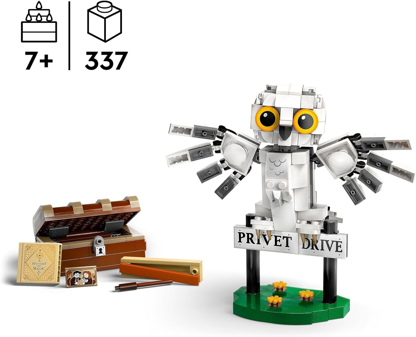 LEGO Harry Potter Hedwig em 4 Privet Drive, brinquedo montável para crianças, meninas e meninos com mais de 7 anos, com uma figura de coruja, conjunto de jogos independente, ideia de presente para o pequeno mundo mágico 76425