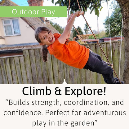 Jaques of London Escada de Corda | Equipamentos de Recreação Infantil para Atividades ao Ar Livre | Acessórios para Estruturas de Escalada | Escadas de Corda para Crianças | Estrutura de Escalada de Madeira | Desde 1795