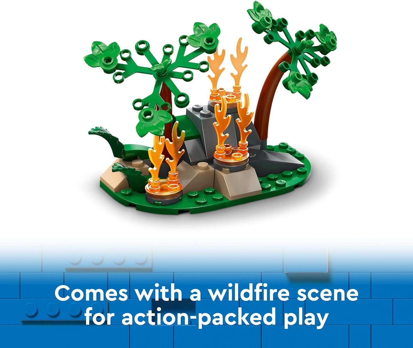 LEGO Brinquedo de avião de resgate de incêndio urbano para meninos, meninas e crianças de 6 anos ou mais que amam brincadeiras imaginativas, conjunto de brinquedos para veículos de emergência de avião inclui 3 minifiguras, ideia de presente de