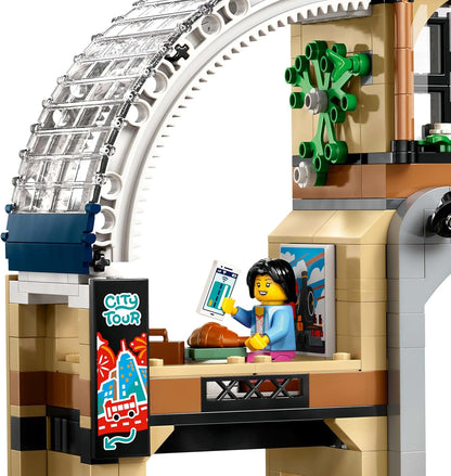LEGO Conjunto City Estação Central de Trem com um veículo de manutenção, elevador funcional, máquina de bilhetes, 2 plataformas e uma peça de trilho, além de 6 minifiguras - Presente para meninos e meninas a partir de 7 anos - 60469