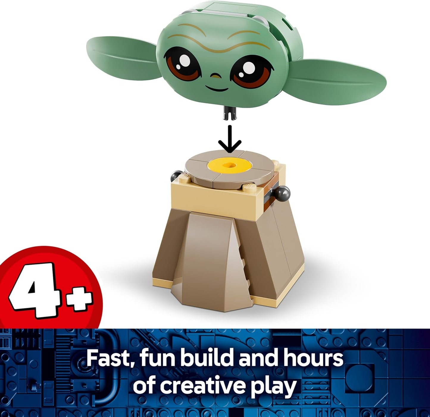 LEGO 75443 Star Wars Fazenda do Grogu - Brinquedo de Construção com Figura do Grogu e Sapo Sorgan, Catapulta e Macarons Azuis - Presente para Meninos e Meninas a partir de 4 Anos e Fãs de The Mandalorian