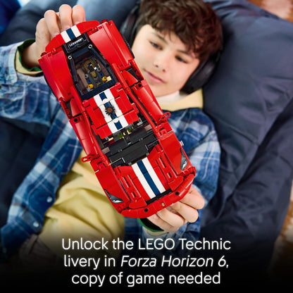LEGO Technic Ferrari 488 PISTA – Kit de Modelo com Motor V8, Direção e Diferencial – Decoração Gamer – Presente de Aniversário para Meninos a partir de 9 Anos e Fãs de Automobilismo – 42235