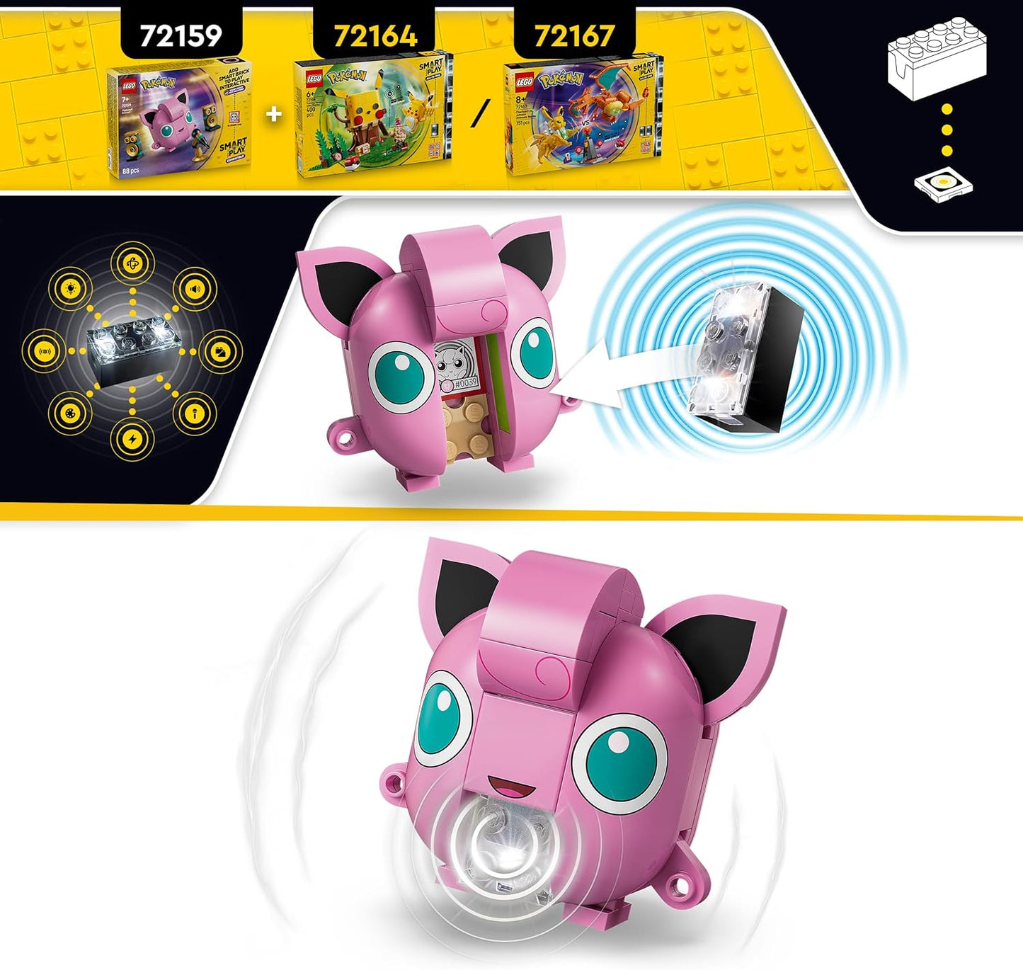 LEGO Pokémon SMART Play: Concerto do Jigglypuff – Conjunto de construção interativo compatível, inclui uma etiqueta SMART e figura Pokémon – Ideia de presente para meninos e meninas a partir de 7 anos – 72159