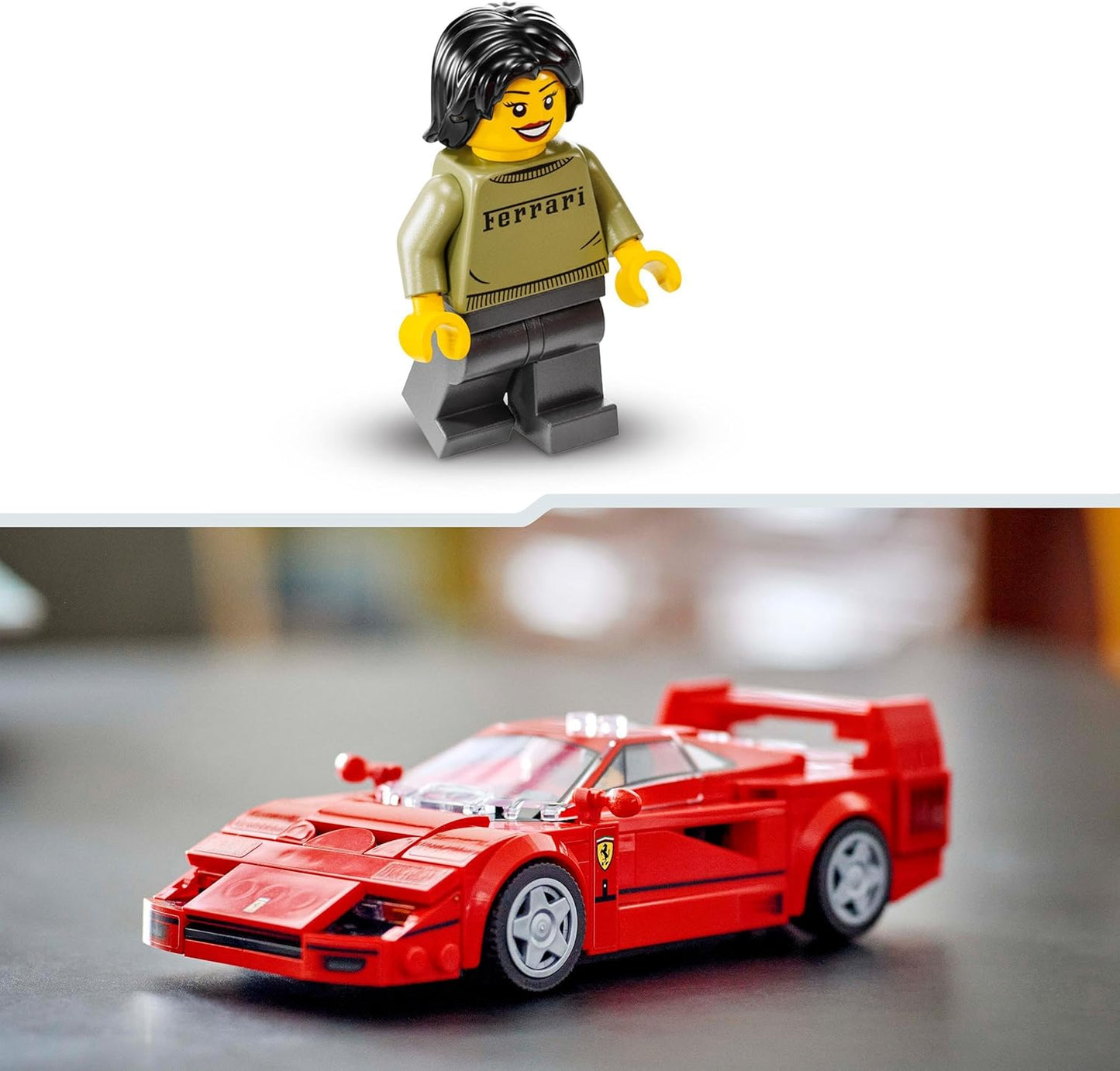 LEGO Speed ​​Champions Vehículo Superdeportivo Ferrari F40 para Construir, Modelo de Coche de Juguete para Niños y Niñas a Partir de 9 Años, con Minifigura del Conductor, Decoración de Habitación Infantil,