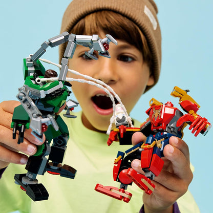 LEGO | Batalha de Robôs da Marvel: Homem-Aranha vs. Doutor Octopus - Brinquedo de Super-Heróis com 2 Figuras de Ação, 3 Minifiguras, Disparadores de Peças e Estilingues de Aranha - Presente para Meninos a partir de 6 Anos - 76338