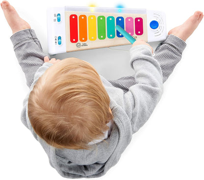 Baby Einstein Hape Magic Touch Xilofone Instrumentos musicais de brinquedo musical de madeira para crianças, causa e efeito, 2 modos de jogo, mais de 30 melodias, luzes e controle de volume, idade 12 meses +