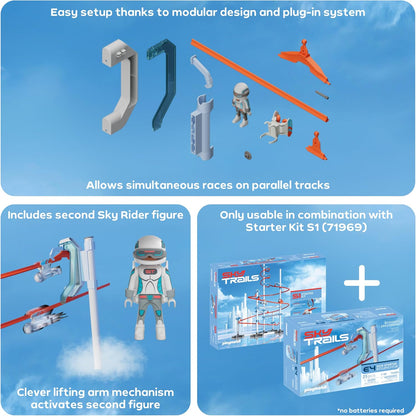 Sky Trails no céu | Chute inicial | Doppelstart automático para sequências paralelas | Crianças perfeitas para crianças a partir de 7 anos | 72060