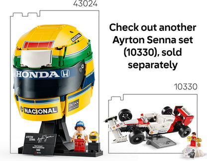 LEGO – Capacete de Ayrton Senna 43024 | Conjunto para meninos e meninas a partir de 14 anos, modelo para exibição, minifigura colecionável, produto de Fórmula 1, ideia de presente...