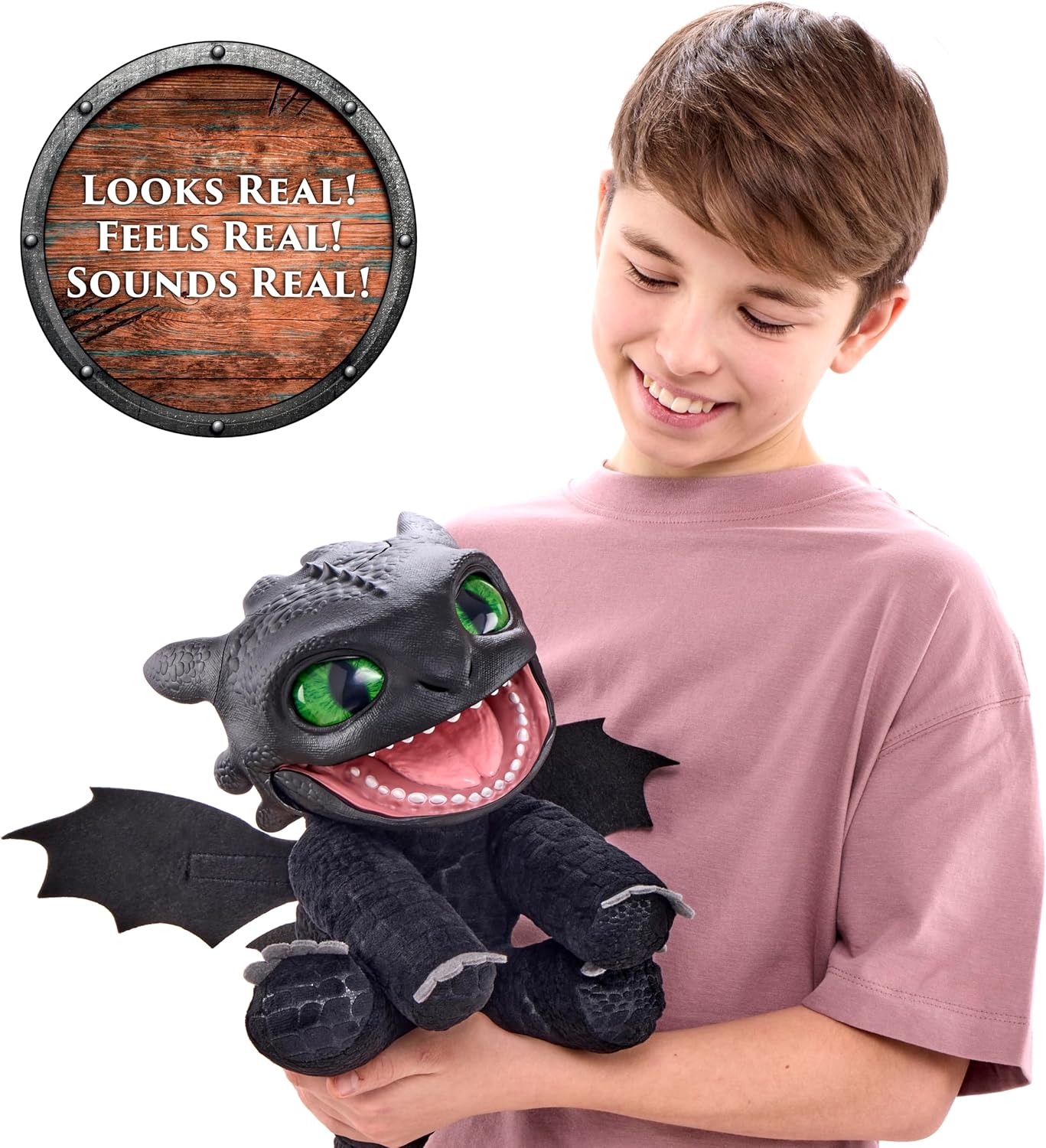 UAU! STUFF HTTYD Banguela Fantoche da RealFX, Incrível Banguela Animatrônico com certificação de 1ª Edição, Aparência, Sensação e Sons Reais!, Mais de 50 Combinações de Ação e Som, 25,5 cm de Altura