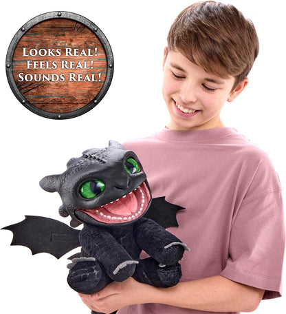 UAU! STUFF HTTYD Banguela Fantoche da RealFX, Incrível Banguela Animatrônico com certificação de 1ª Edição, Aparência, Sensação e Sons Reais!, Mais de 50 Combinações de Ação e Som, 25,5 cm de Altura