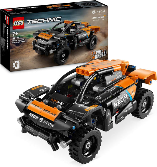 LEGO Brinquedo de carro de corrida Technic NEOM McLaren Extreme E para crianças, meninos e meninas com mais de 7 anos que amam carros modelo, conjunto de veículos de corrida off-road pull-back, ideia de presente de aniversário 42166