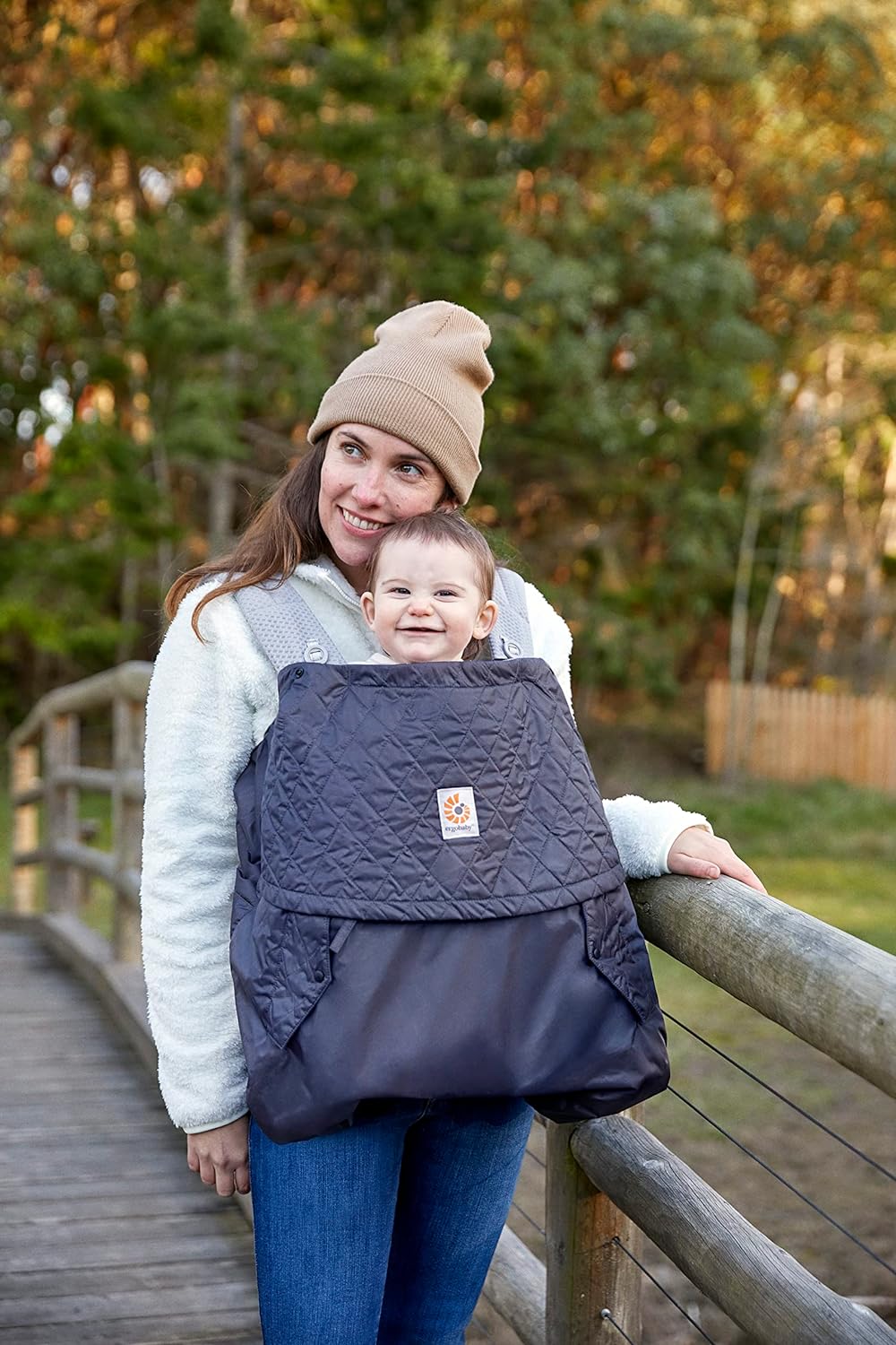 Ergobaby Funda de invierno, protección contra la lluvia y el frío con forro polar para todos los portabebés Ergobaby, protección para todo tipo de clima con funda repelente al agua, antracita