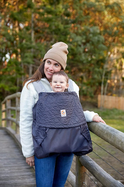 Ergobaby Funda de invierno, protección contra la lluvia y el frío con forro polar para todos los portabebés Ergobaby, protección para todo tipo de clima con funda repelente al agua, antracita