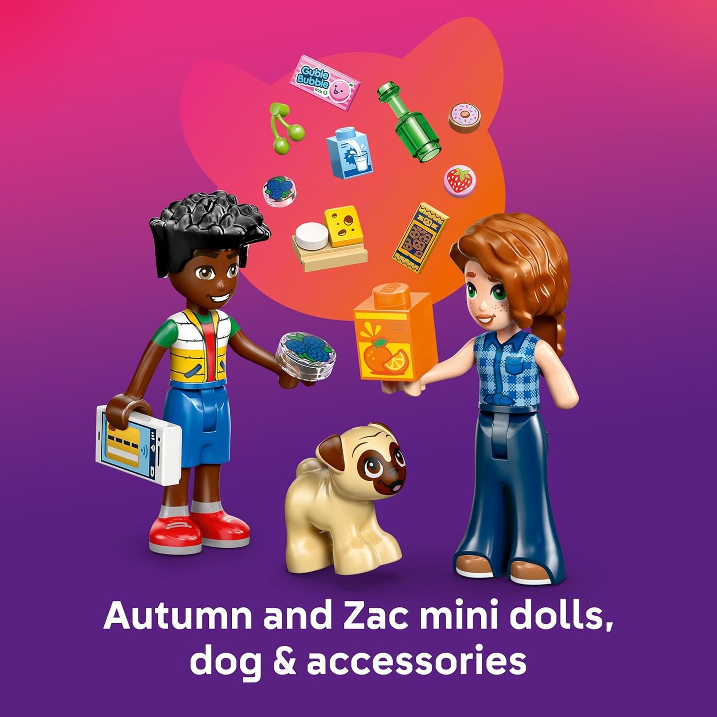 LEGO Friends Mini Supermercado de Heartlake City - Loja de Brinquedos com 2 Mini Bonecas, Figura de Cachorro de Estimação, Caixa Registradora e Acessórios de Comida de Brinquedo - Presente de Aniversário para Meninas a partir de 5 Anos - 42680