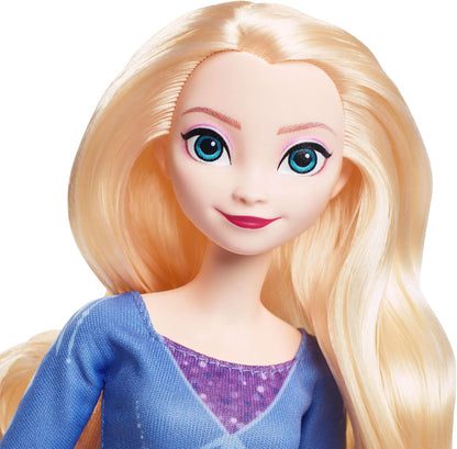 Mattel Boneca Disney Frozen Elsa com Vestido e Sapatos Removíveis, Cavalo Mítico Nokk e Carruagem de Aventura, Inspirada em Frozen: Winter Festival, JBG56