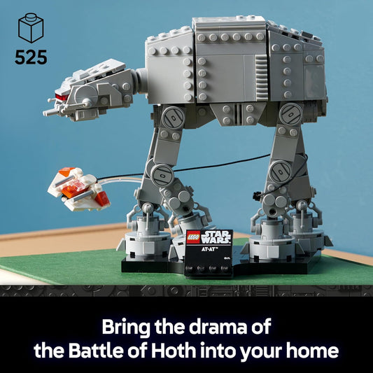 LEGO Star Wars 75440 Conjunto de Construção AT-AT para Adultos - Kit de Modelo para Exibição com Snowspeeder, Suporte e Placa de Identificação - Ideia de Decoração para Prateleira - Presente Colecionável para Fãs de O Império Contra-Ataca