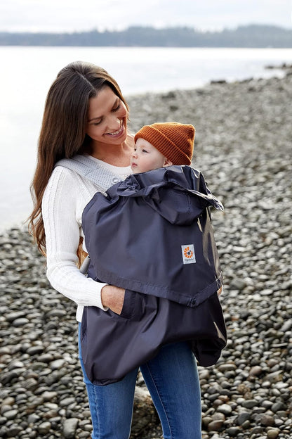 Ergobaby Funda cortavientos y impermeable, protección contra el viento y la lluvia para todos los portabebés Ergobaby, funda repelente al agua, Carbón