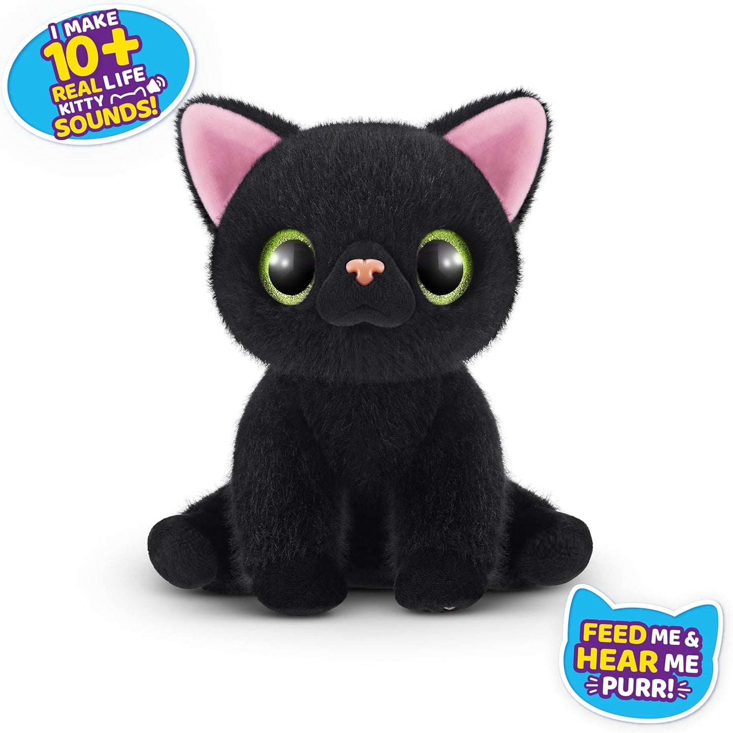 Pets Alive Smitten Kittens Lucky, Gatinho de Pelúcia Surpresa, Pelúcias Ultra Macias, Brinquedos Interativos para Animais de Estimação, Gatinho de Estimação Eletrônico, Idades 3+ (Lucky)