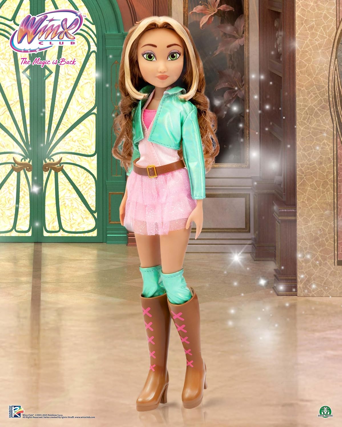 Winx Boneca Icônica – Flora com Roupa Característica e Articulações – Boneca Fashion Clássica de 27cm com Cabelo Longo e Esvoaçante – Brinquedo Oficial do Clube Winx para Meninas – Brincadeira Mágica de Aventura – Idade 4+