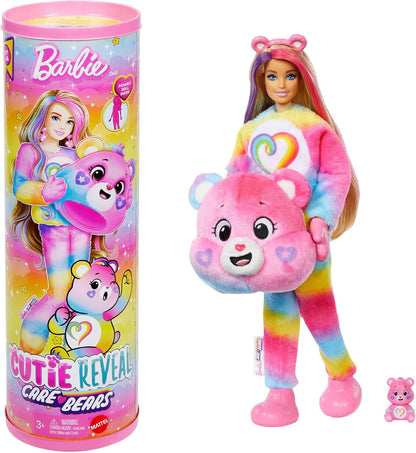 Barbie Cutie Reveal Ursinhos Carinhosos com Boneca e Acessórios, Série 2 Ursinho da União com 10 Surpresas, Incluindo Mudança de Cor e Mini Ursinho, JFV60