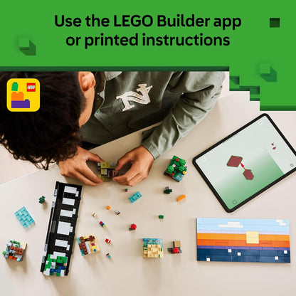 LEGO Minecraft Mini Biomas - Kit de Decoração de Quarto em Miniatura DIY - Quebra-cabeça 3D com 5 Microfiguras - Presente Gamer para Meninos, Meninas e Adolescentes a partir de 12 Anos - 21589