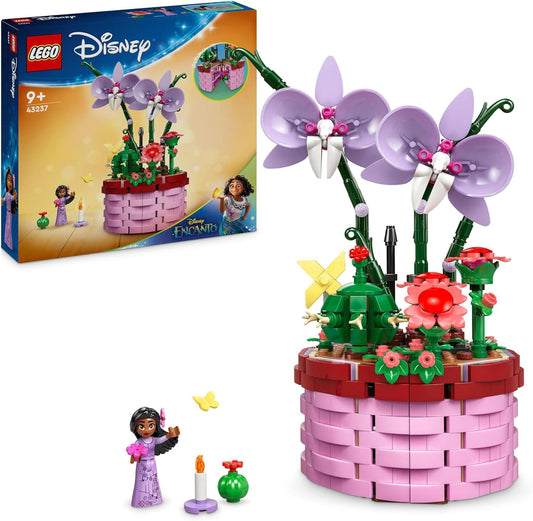 LEGO |  Vaso de flores Disney Encanto Isabela, brinquedo de flor de orquídea montável para crianças, meninas e meninos de 9 anos ou mais, com miniboneca de personagem de filme e cacto, divertido presente de aniversário 43237