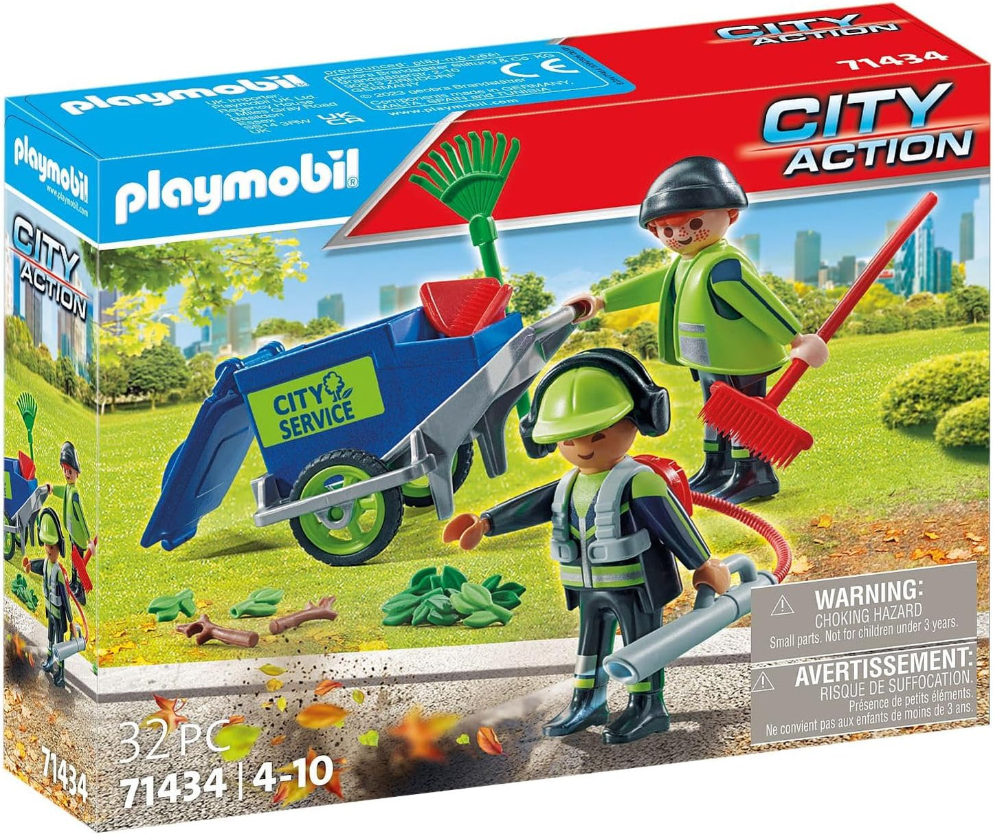 Playmobil 71434 Equipe de limpeza de ruas City Life, brinquedo educativo para limpeza de cidades, dramatização imaginativa, conjuntos adequados para crianças de 4 anos ou mais