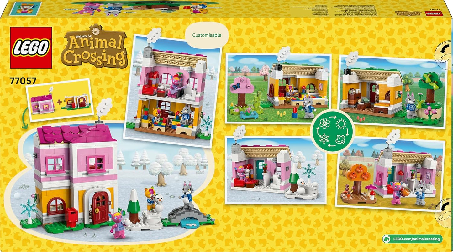 LEGO Animal Crossing Casas Criativas: Estações da Diversão - Brinquedo 2 em 1 com 2 modelos de casas e minifiguras do Stitches, Fuchsia e Fang - Presente para fãs e meninas a partir de 7 anos - 77057