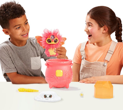 Magic Mixies Caldeirão mágico de fogo surpresa de gema mágica - revele um mixie de pelúcia não eletrônico e um anel mágico com uma revelação pop-up do caldeirão efervescente