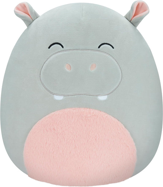 Squishmallows SQCR04133 Harrison - Hipopótamo gris 12"
