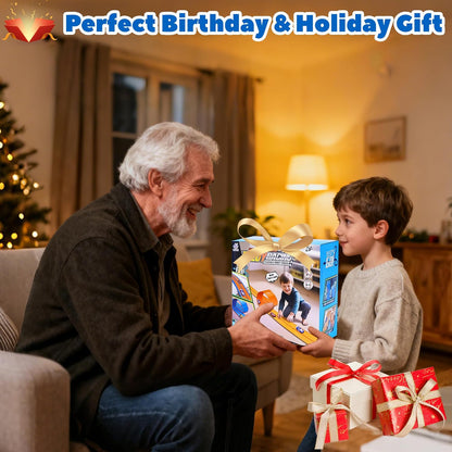 Pista de corrida flexível de 4,5 m para crianças, pista dupla face, compatível com carros de metal fundido na escala 1:64, brinquedo portátil de pista enrolável para meninos de 3 a 8 anos (laranja e azul)