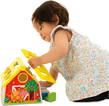 Galt Toys, Post and Play Barn, Classificador de Formas de Madeira, Brinquedo de Desenvolvimento, Idades 1 Anos ou Mais
