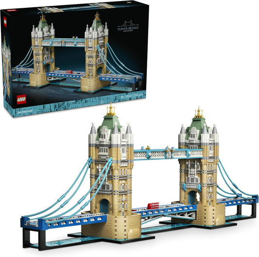 LEGO Architecture Tower Bridge – Kit de Modelo em Miniatura para Montar (Adultos) – Conjunto de Decoração 3D para Prateleira com Ponte Elevadiça, Base do Rio Tâmisa e Ônibus de Londres – Ideia de Presente Colecionável – 21067