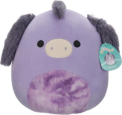 Squishmallows SQCR05425 12-Inch-Deacon The Purple Donkey com Tir-Dye Belly, Multicolor