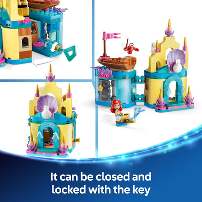 LEGO|Disney Princesa Ariel Mini Palácio Mágico - Castelo da Pequena Sereia com uma Micro Boneca e Figuras dos Animais Sebastião e Linguado - Presente para Meninas a partir de 5 Anos - 43285