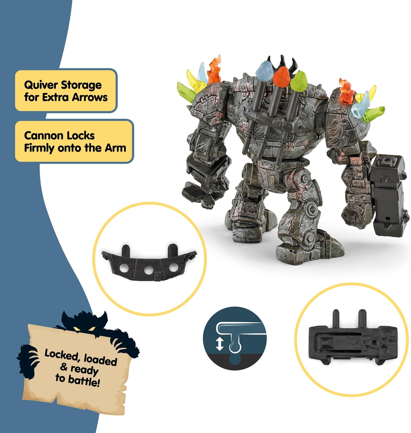 SCHLEICH Criaturas de Eldrador - Conjunto de 20 peças com Robô Mestre, Miniaturas e Armas - Figuras de Ação Articuladas para Meninos e Meninas - Conjunto de Brinquedos com Robôs de 23 cm - Crianças a partir de 7 anos | 42549