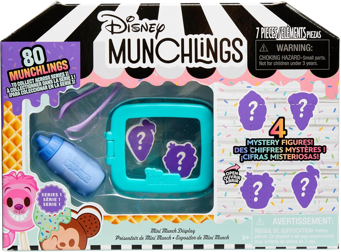 Just Play, Conjunto de Miniaturas Munchlings da Disney da com 7 figuras que mudam de cor e são perfumadas. Brinquedo para crianças a partir de 3 anos.
