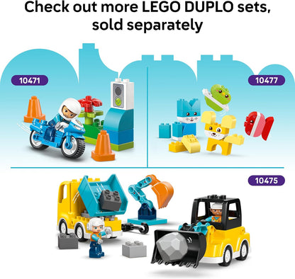 LEGO DUPLO Caminhão de Bombeiros com Mangueira e Bombeiro - Brinquedo Educativo para Desenvolvimento da Coordenação Motora - Caminhão Vermelho com Escada, Figura e Esquilo - Presente de Aniversário para Meninos e Meninas a partir de 2 Anos - 10473
