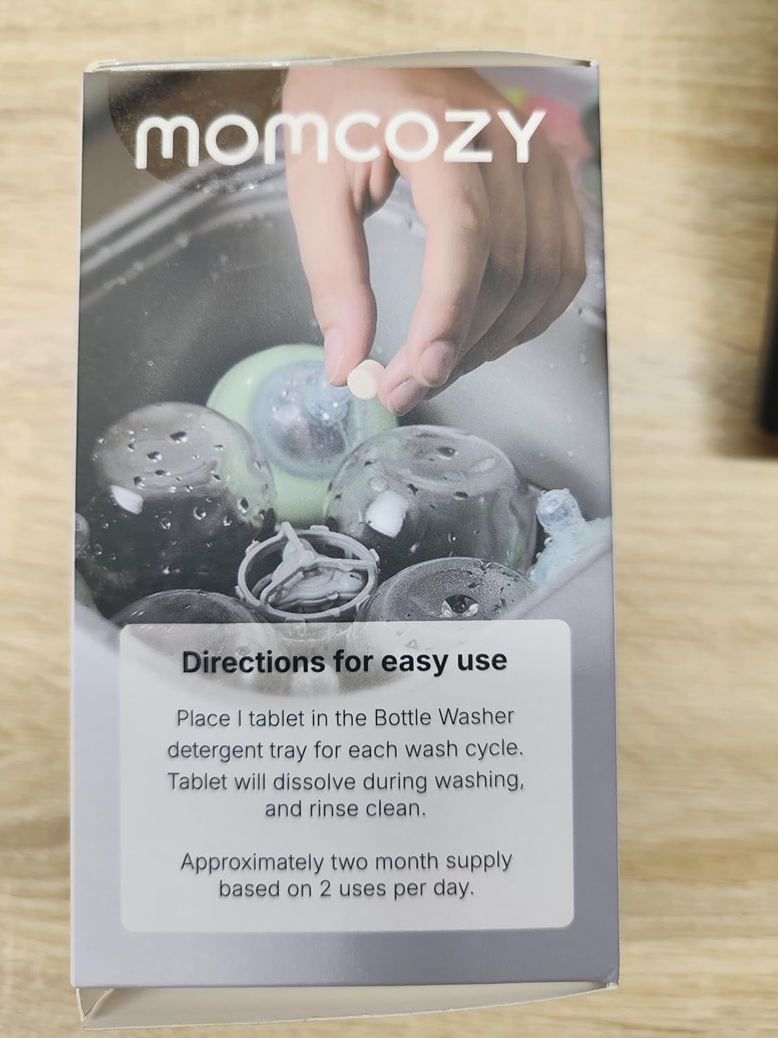 Momcozy Bloco de Lavagem Oficial para Lavadora de Mamadeiras KleanPal Pro, 120 Pastilhas de Detergente para Limpeza de Mamadeiras, Peças de Bombas de Leite Materno e Acessórios de Alimentação. Não Precisa Enxaguar,