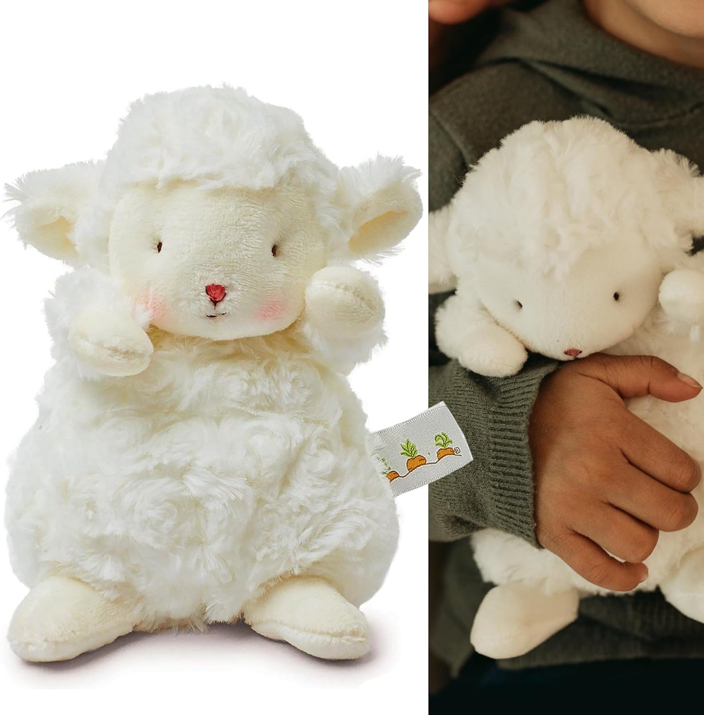 BUNNIES BY THE BAY Ursinho de Pelúcia Ovelha Wee Kiddo | Brinquedo de pelúcia macio e fofinho para bebês, o primeiro brinquedo perfeito para recém-nascidos | Ursinho de pelúcia ovelha seguro para bebês e novos pais