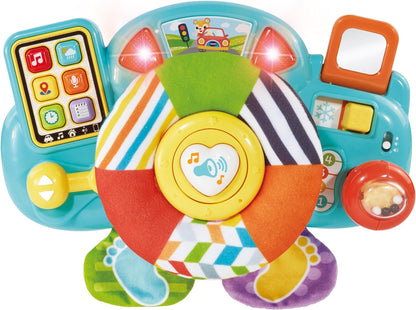 VTech Baby Beep Beep Baby Driver, brinquedo de volante com atividades, músicas e frases, 6 botões interativos, recursos manipulativos e texturas, para bebês de 3, 6, 9, 12, 24 meses +, versão em inglês