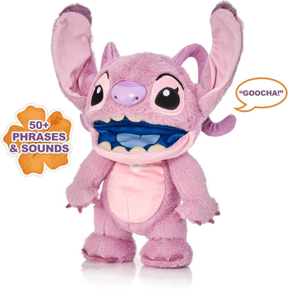 WOW! STUFF Disney Chatty Stitch Deluxe, Puppetronic Stitch, Marionete Animatrônica, Mais de 50 combinações de ação e som, 30 cm/12 polegadas de altura, Idades de 6 a adulto, Azul