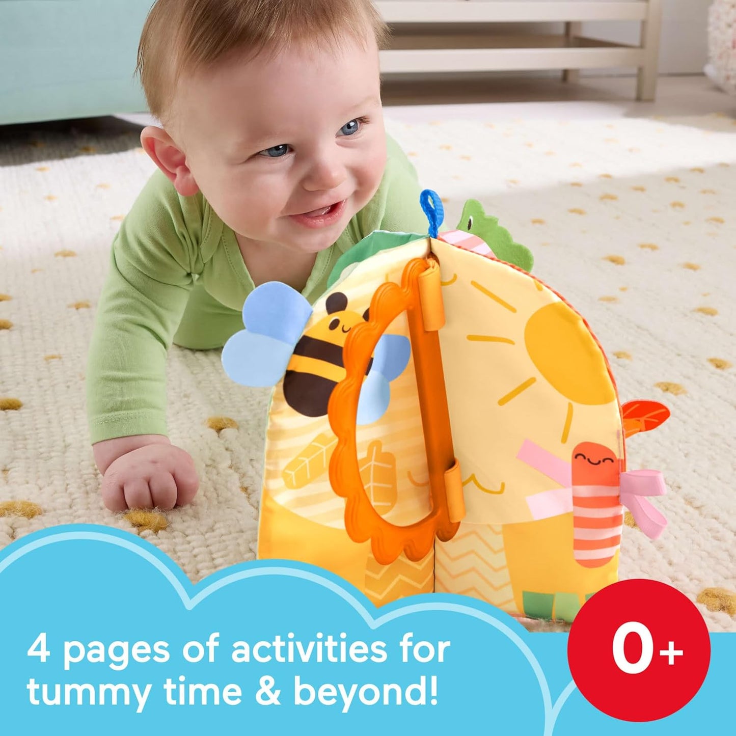 Fisher-Price Livro de atividades sensoriais para bebês, tema Estações do Ano, com 4 páginas de exercícios para bebês a partir de 0 meses, JKP53