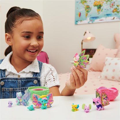 HATCHIMALS CollEGGtibles, pacote Rainbow-cation Sibling Luv com 1 criança grande, 1 bebê, cobertor de tecido (o estilo pode variar), brinquedos infantis para meninas de 5 anos ou mais
