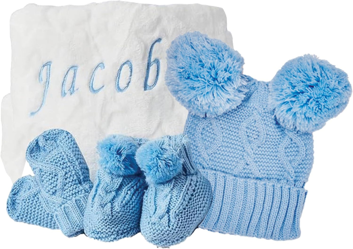 Conjunto de presentes personalizados para bebês meninos - Conjunto de roupas de inverno em tricô para bebês, presentes para recém-nascidos, itens essenciais para bebês para presentes de revelação de recém-nascidos